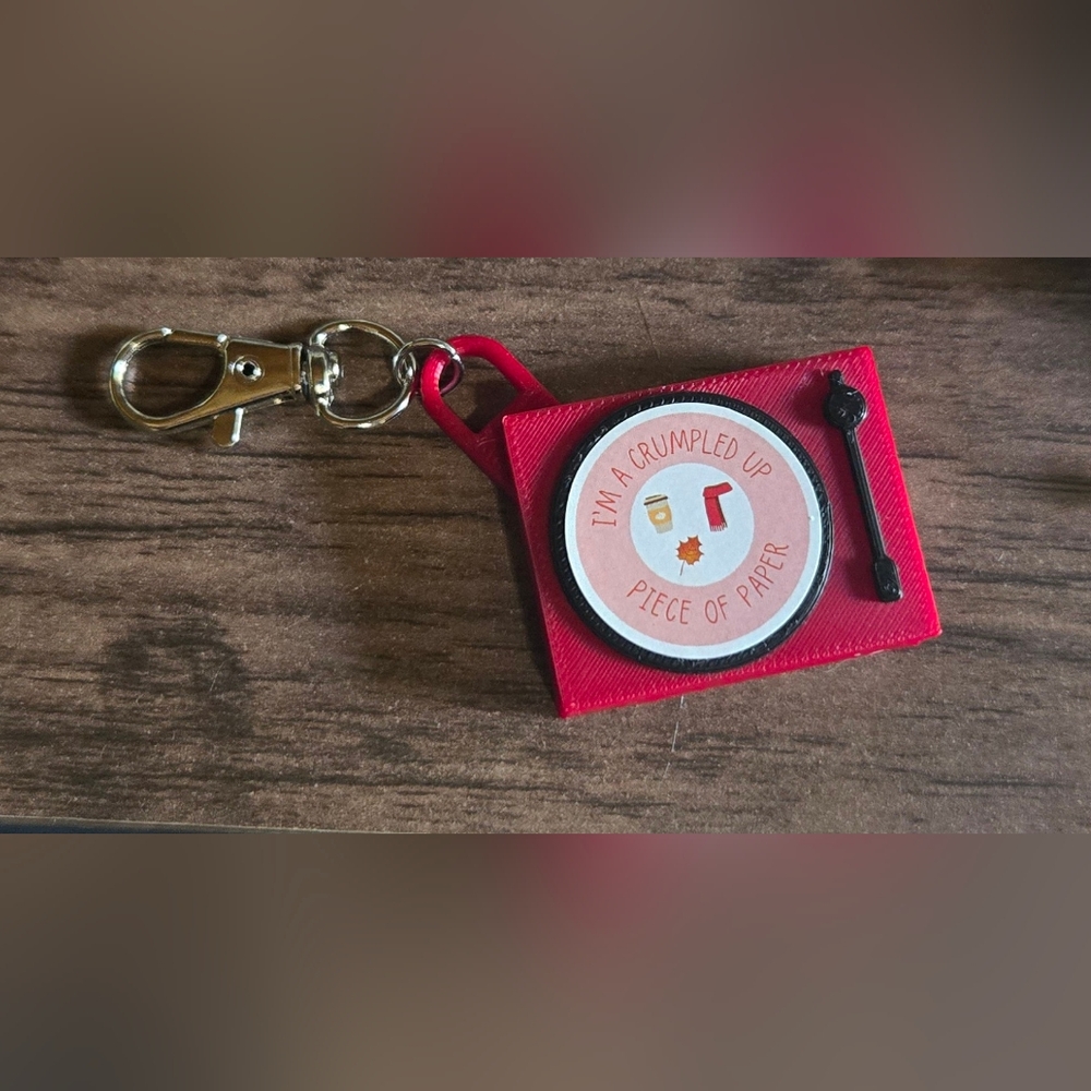 Red Record Keychain